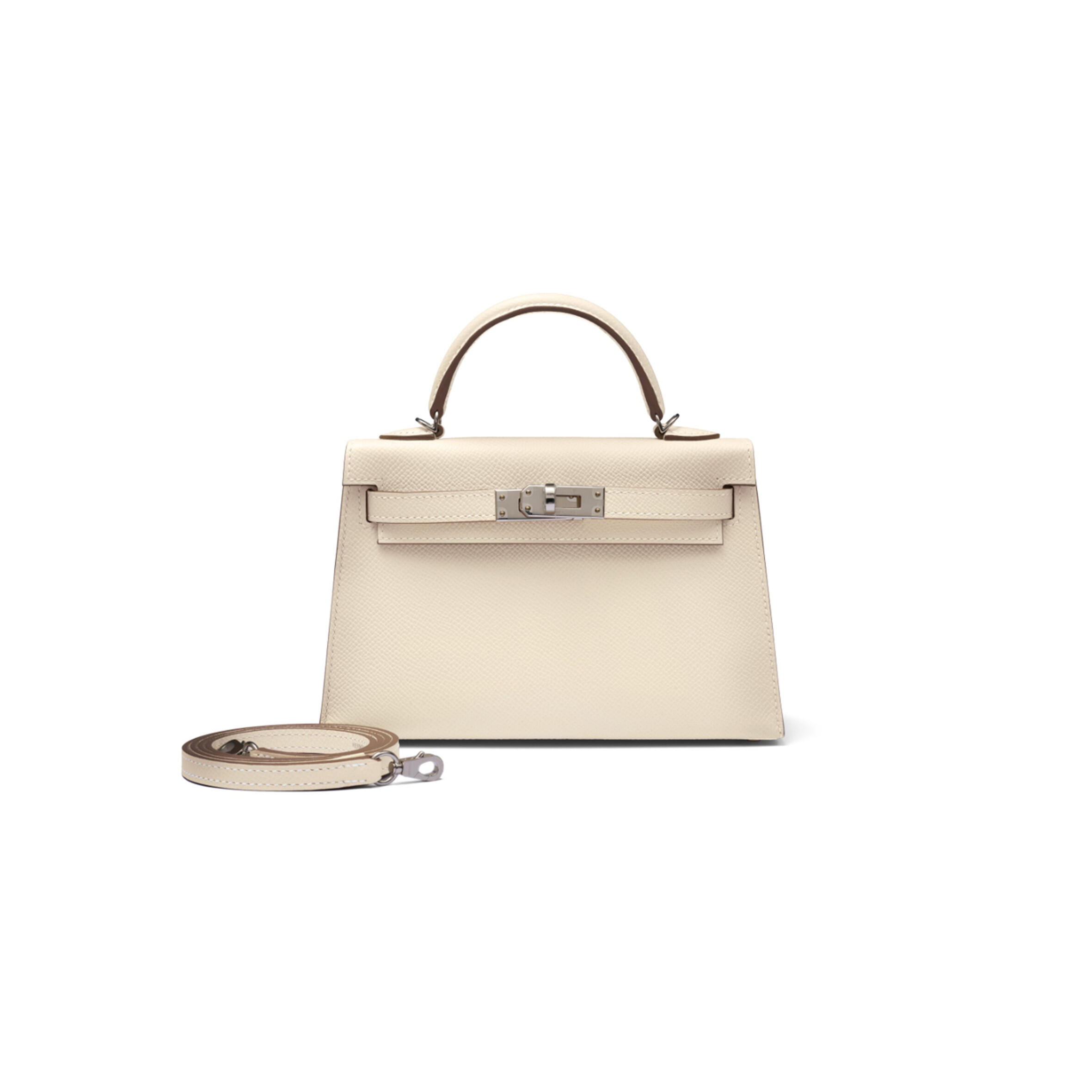 HERMES MINI KELLY SELLIER EPSOM PALLADIUM HARDWARE (19*12*5.5cm)